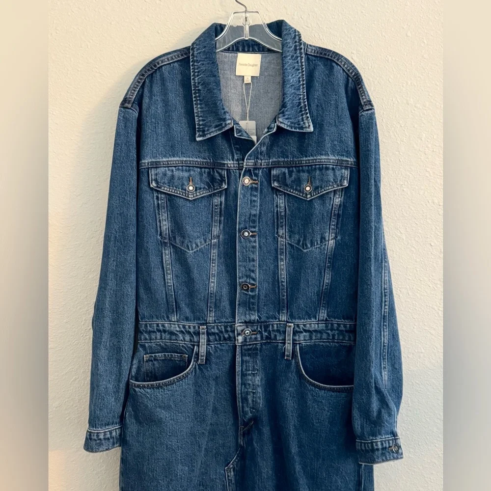 NWT Favorite Daughter The City Dress Denim Midi Dress size 31 - Picture 4 of 16